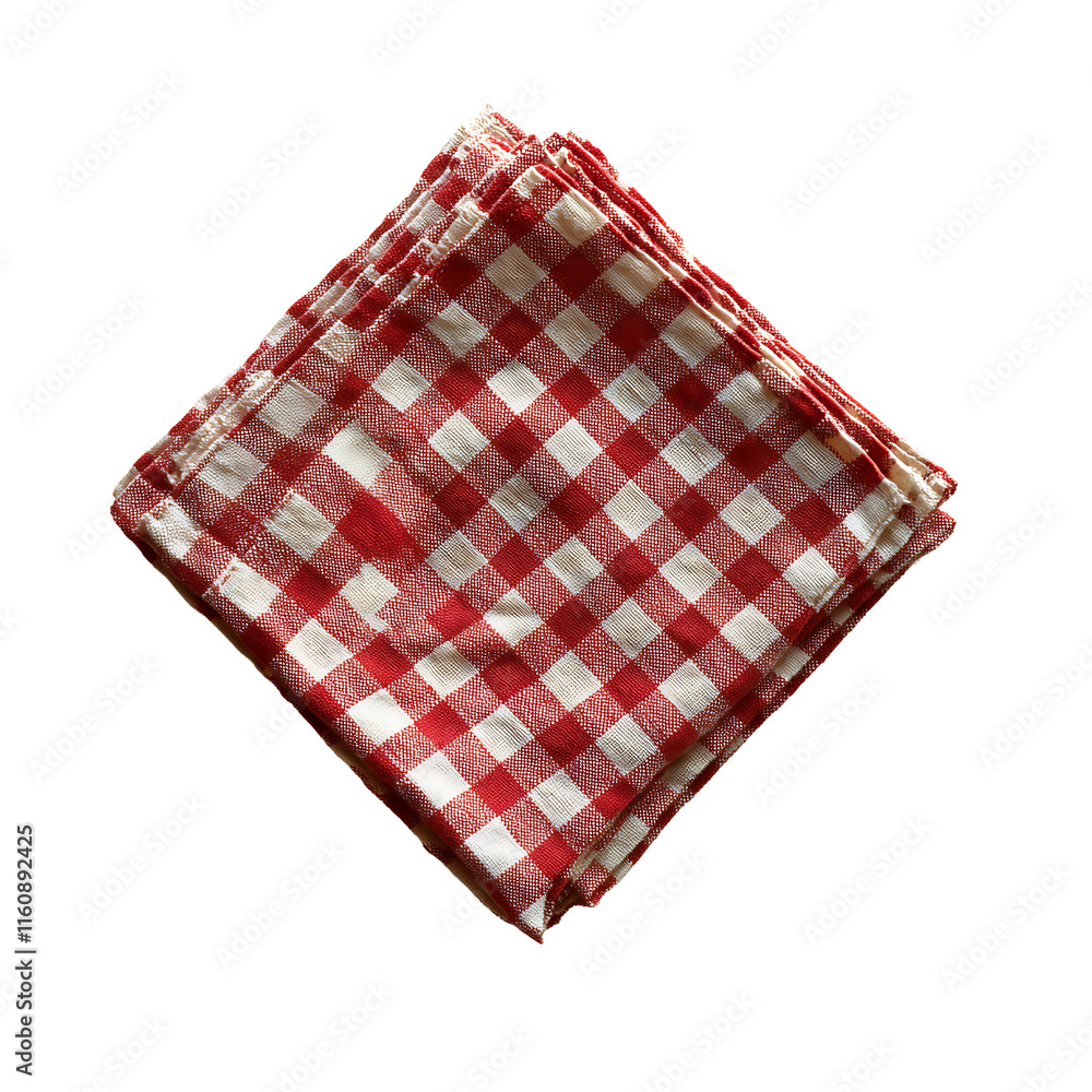 Red and white checkered napkin stack Transparent Background. Red and white checkered napkin stack Transparent Background.