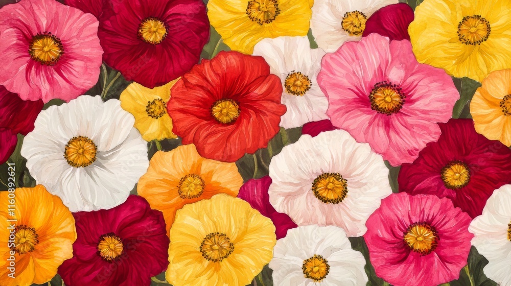 Stunning Watercolor Poppies in Vibrant Hues Stunning Watercolor Poppies in Vibrant Hues