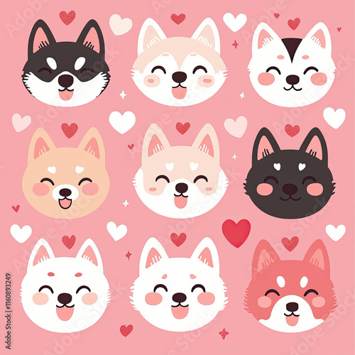set of dogs faces
