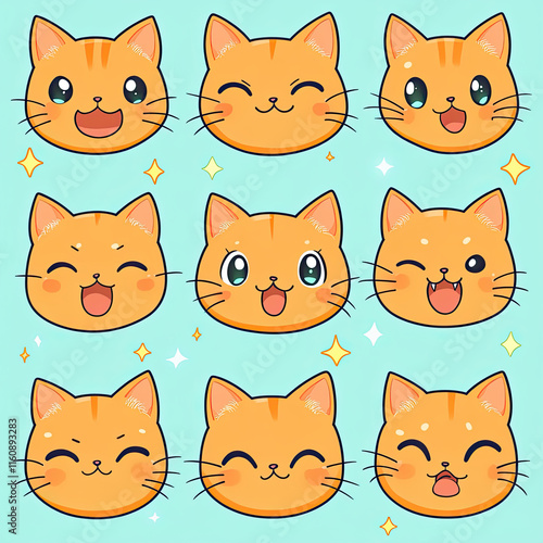 seamless pattern with orange cats