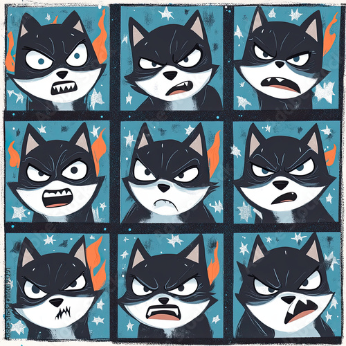 set of dog faces