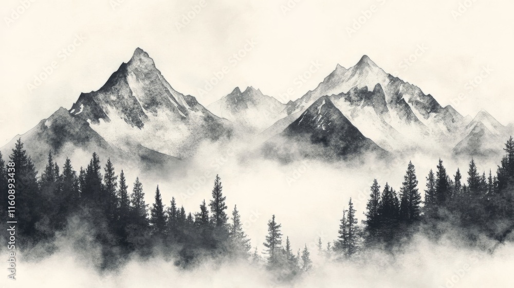 Misty Mountain Majesty: Serene Mountain Landscape