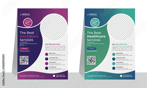 Modern Medical Healthcare Flyer Poster template.