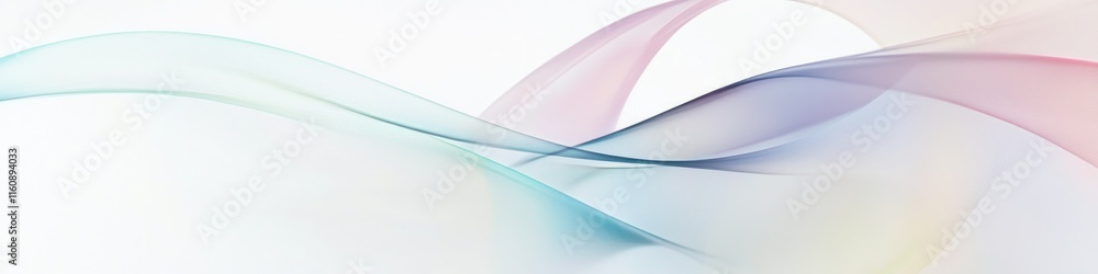 Fototapeta premium Soft, flowing lines in pastel colors create serene, calming atmo