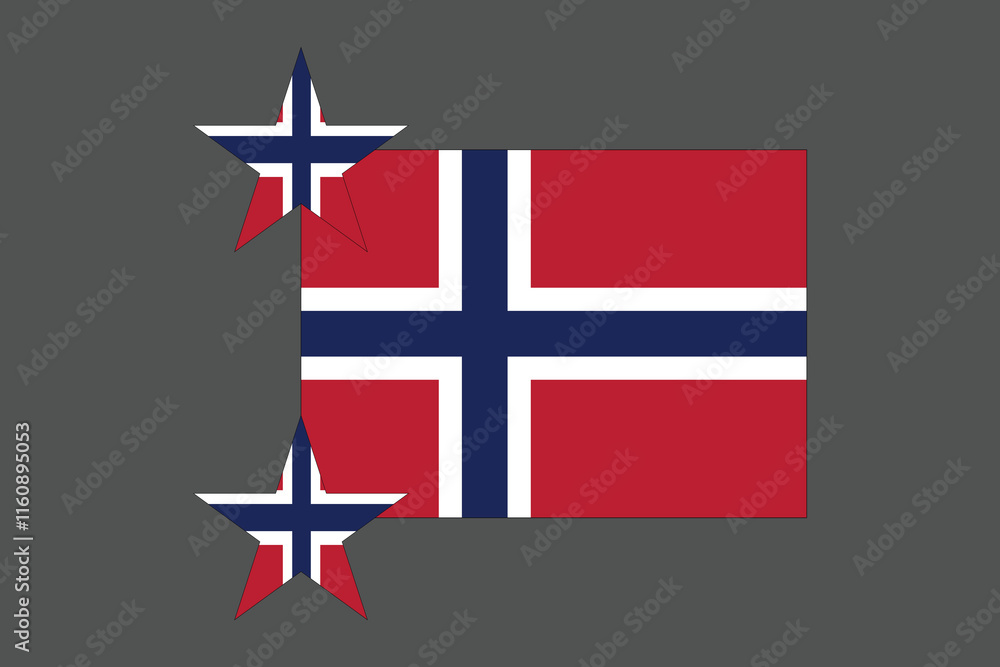 Obraz premium Norway flag, The flag of Norway, Flag of Norway national country symbol illustration Vector, Rectangle Norway flag illustration, Flat vector illustration 