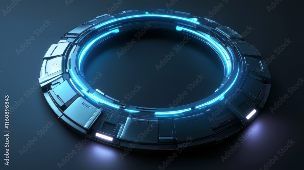 Naklejka premium Futuristic Glowing Ring Technology Design