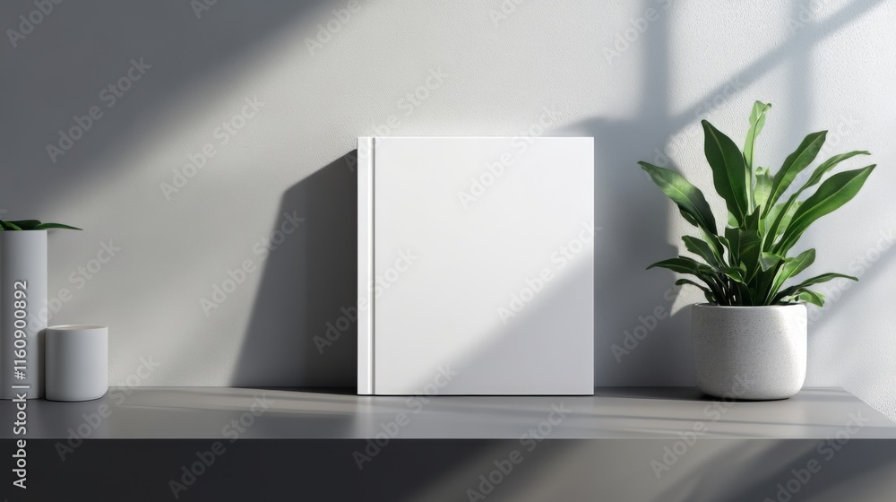 Fototapeta premium Minimalist Home Decor with Plant and Book