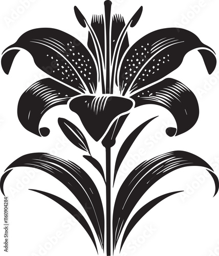 Black and white lily