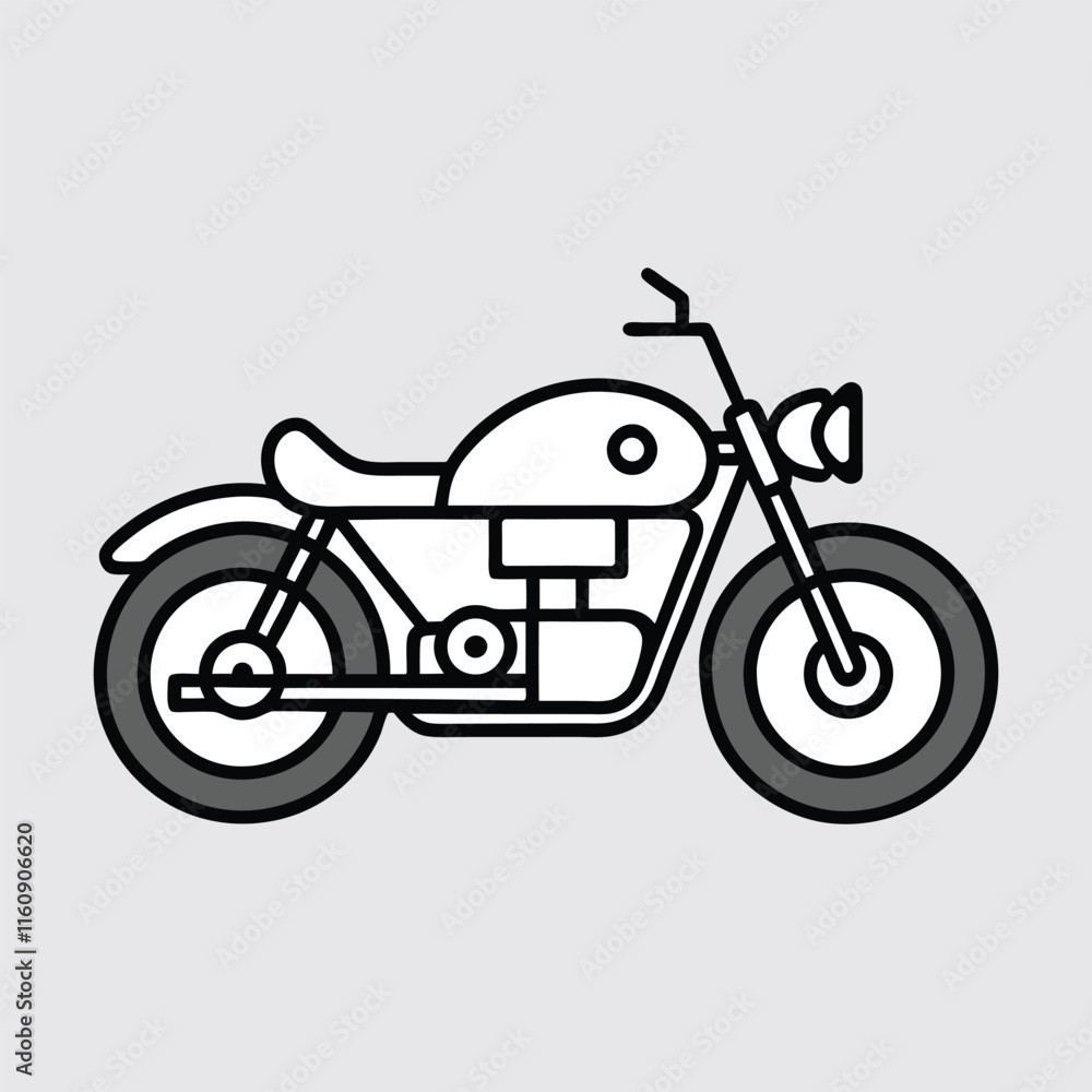 Fototapeta premium Motorcycle Side View Icon Detailed Vector Illustration.