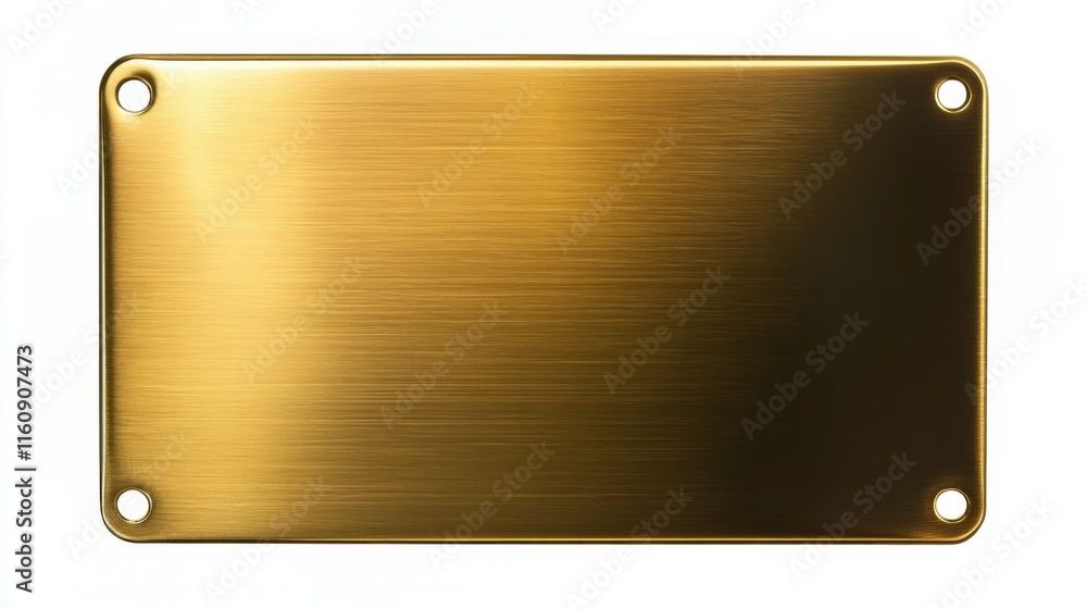 Gold Brushed Metal Plate - Modern Architectural Design Element Gold Brushed Metal Plate - Modern Architectural Design Element