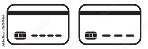 Credit card payment vector icons, designed in flat and outline styles. Suitable for mobile apps and websites.