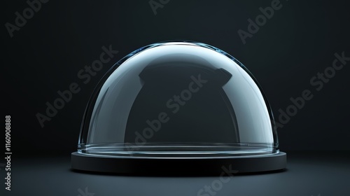 Stunning Glass Dome Display on Dark Platform - Modern Showcase Design photo