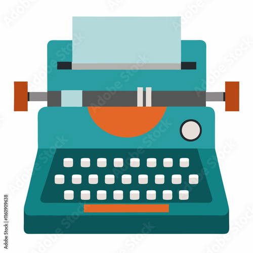 typewriter vector icon with white background