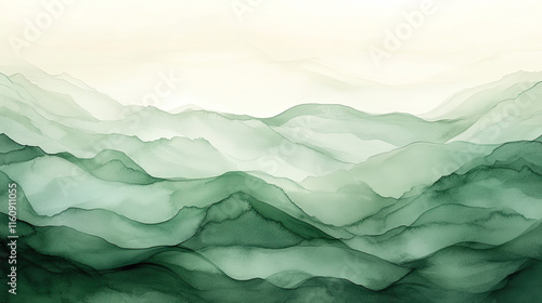 Light brown green olive sage beige abstract watercolor. Art background for design.