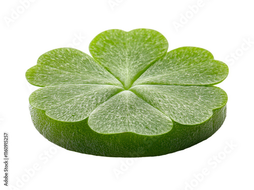 Green Leaf with Four Heart-Shaped Lobes Isolated on transparent background photo