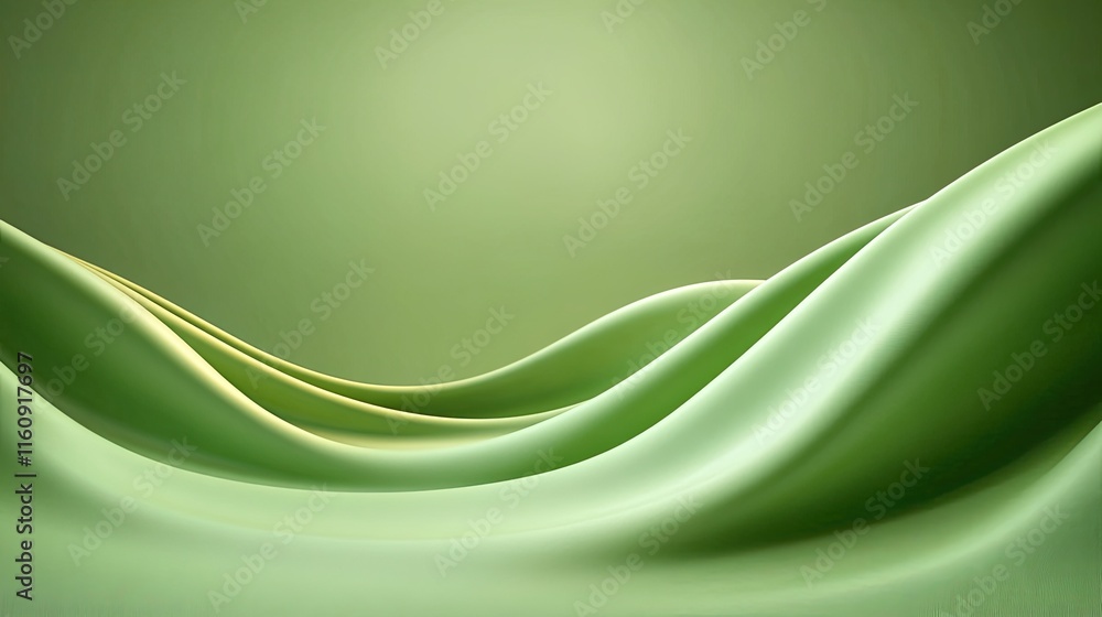 Obraz premium Flowing Green Hills with Smooth Curves and Soft Undulating Textures, Creating a Serene and Tranquil Background for Various Designs and Projects