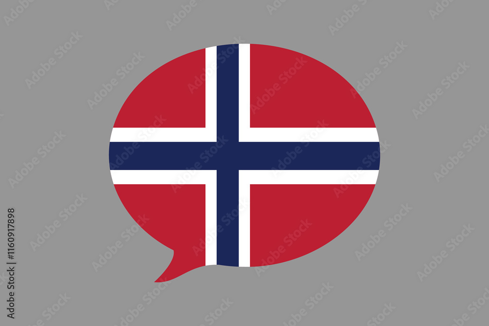 Obraz premium Norway flag with massage sign, Norway flag vector graphic, Norway country flag is a symbol of freedom, National Norway flag, vector illustration 