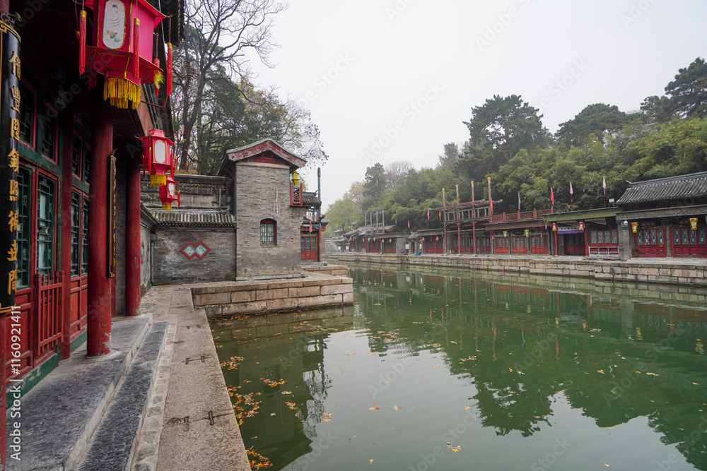 Scenery of Suzhou Street, Summer Palace, Beijing.