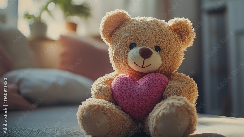 Adorable Teddy Bear with Heart and Tulips Adorable Teddy Bear with Heart and Tulips