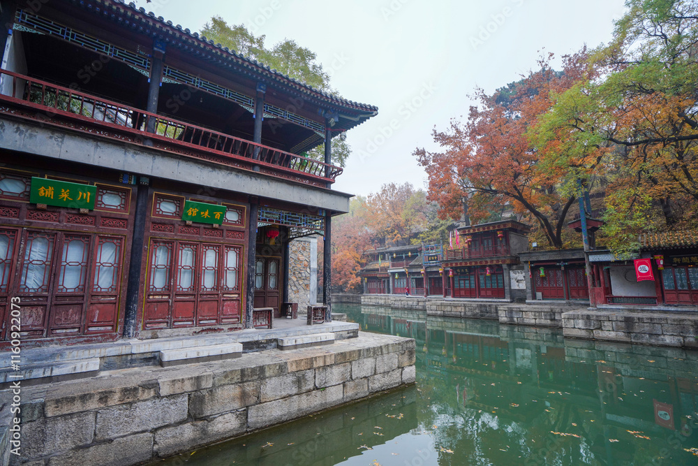 Scenery of Suzhou Street, Summer Palace, Beijing.