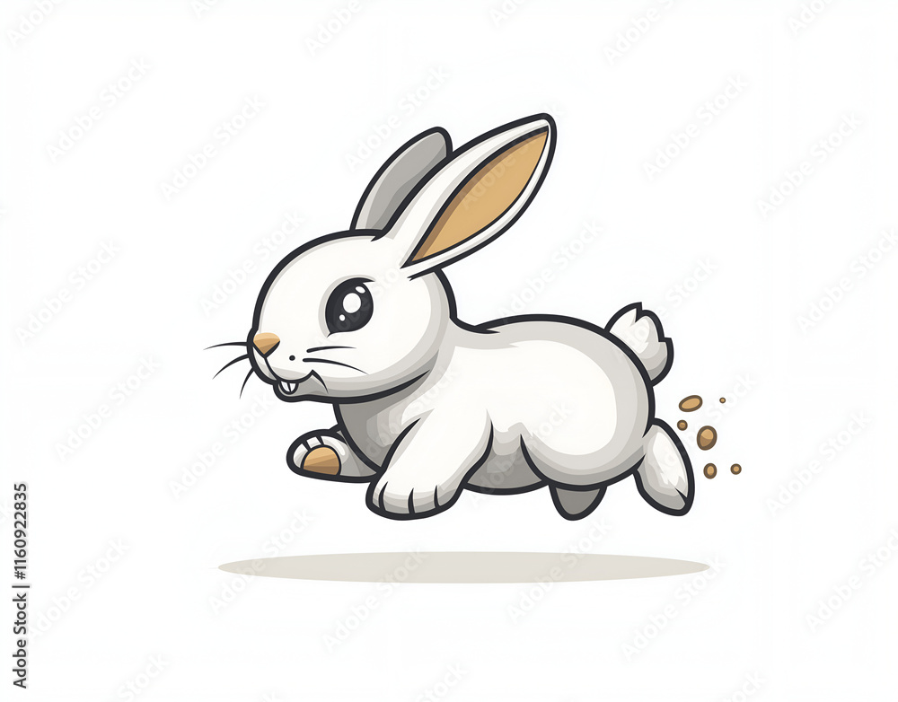 illustration of a cute rabbit on white illustration of a cute rabbit on white