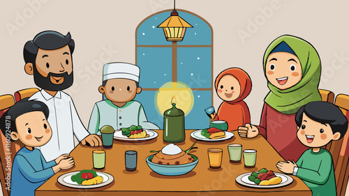 parent and children ramadan eid mubarak