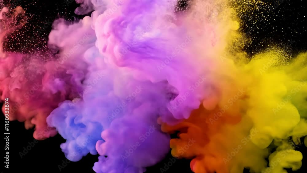 Colorful smoke swirls create artistic patterns Colorful smoke swirls create artistic patterns