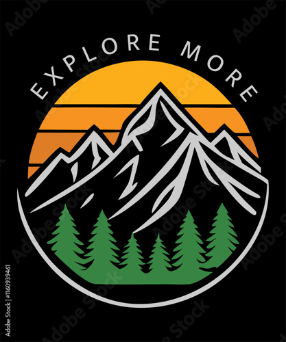 explore more logo, Hiking T-Shirt Design