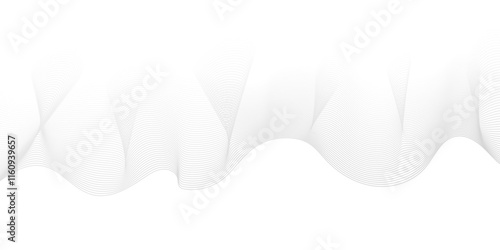 Abstract glowing white blend line smooth flow soundwave curve energy gradient vector futuristic digital outline line science design.