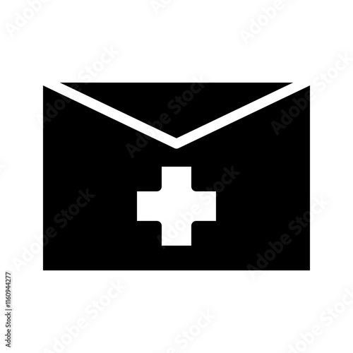 Medical email icon. Concept of healthcare, communication, and online doctor.