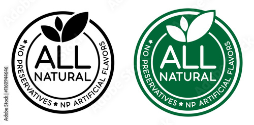 All Natural Badge Logo - No Preservatives & Artificial Flavors