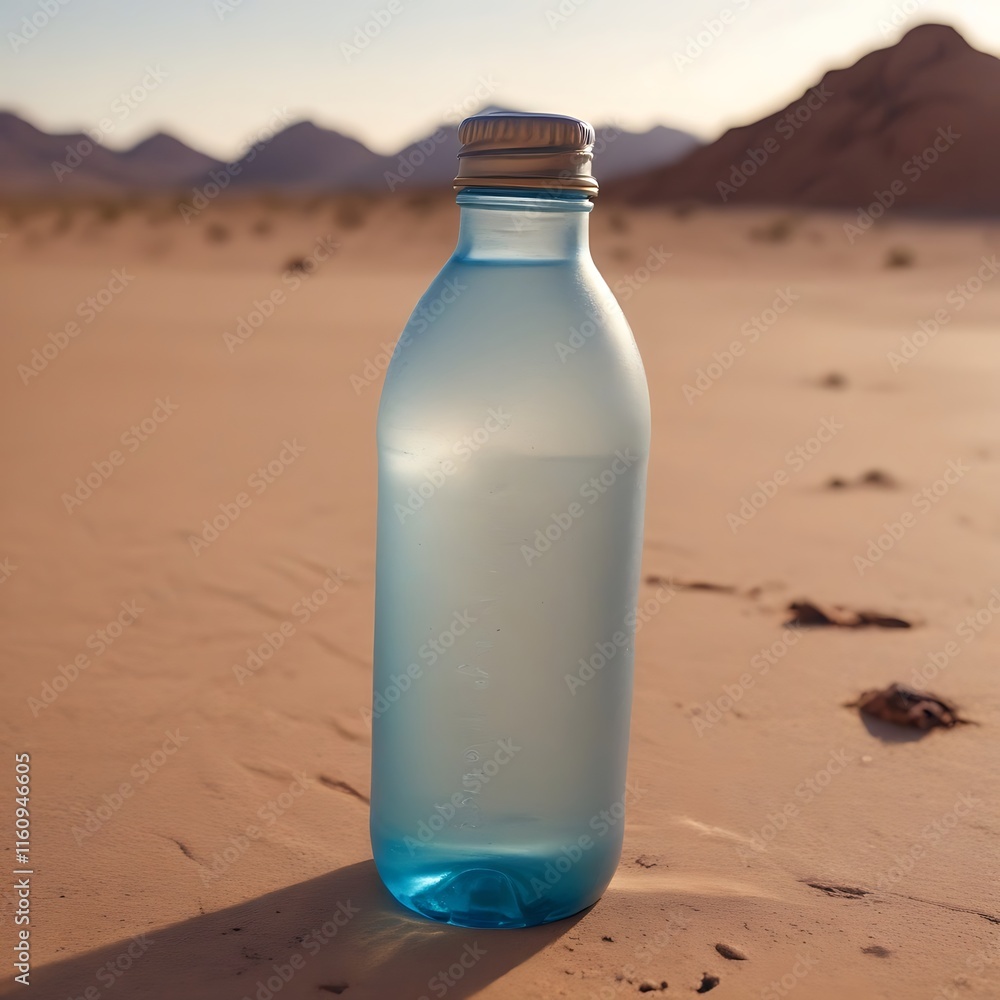 Water bottle isolated on desert Water bottle isolated on desert