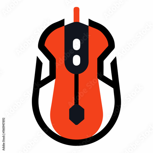 stylish gaming mouse vector icon with white background