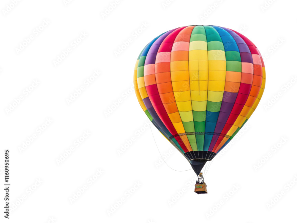 Naklejka premium Colorful Hot Air Balloon on Transparent Background