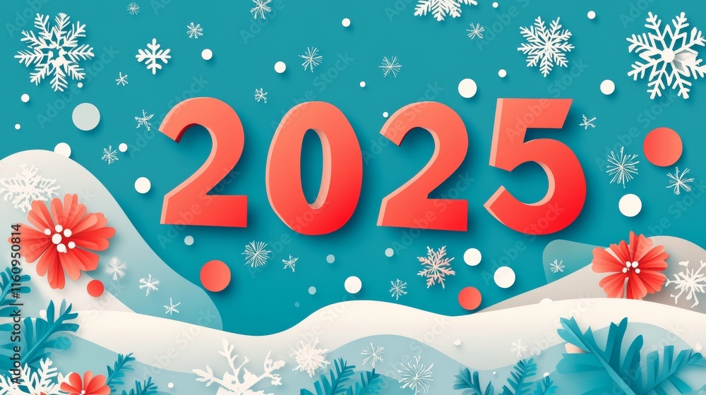 Happy 2025 new year color banners in paper style for seasonal holiday leaflets, greetings and invitations and cards. Happy 2025 new year color banners in paper style for seasonal holiday leaflets, greetings and invitations and cards.
