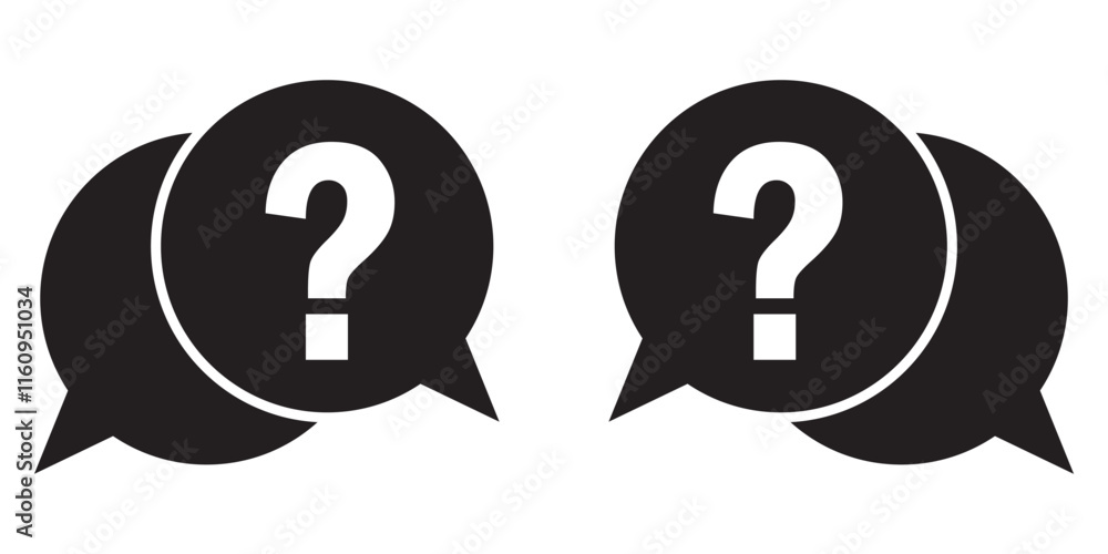 Question and answer line icons, including FAQ symbols, inquiry bubbles, and request signs. Perfect for UI design elements. Question and answer line icons, including FAQ symbols, inquiry bubbles, and request signs. Perfect for UI design elements.