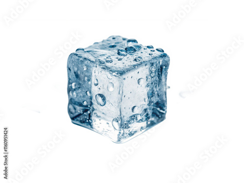 Crystal Clear Ice Cube Frozen Water on Transparent Background photo