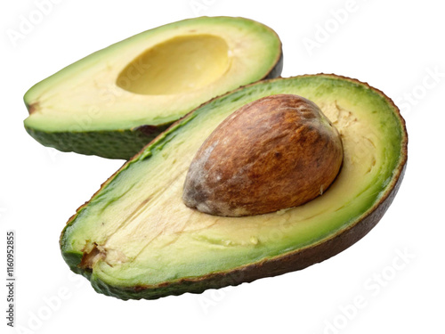 Ripe Avocados, Halved, Healthy on Transparent Background photo