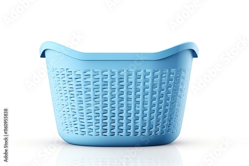 Different angles of light blue laundry basket on white background for banner design photo