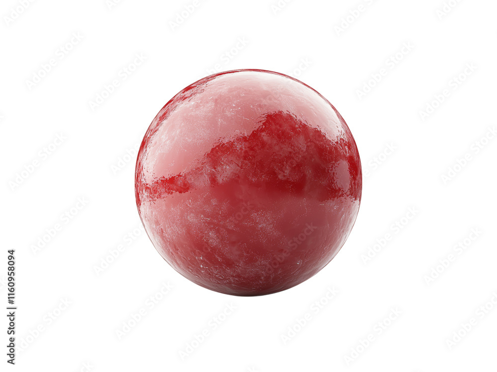 Fototapeta premium Red Planet with Glossy Surface and Unique Texture Isolated on transparent background