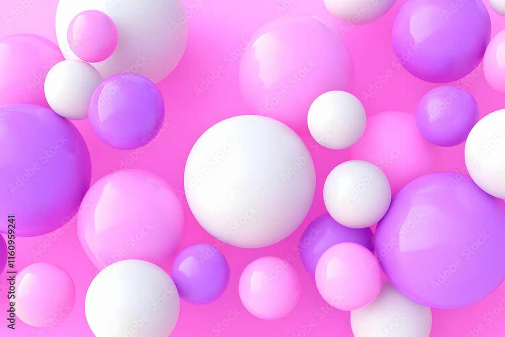 Pink Purple White 3D Sphere Background Pink Purple White 3D Sphere Background