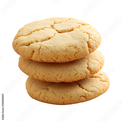 Tasty crispy milk cookies isolated on transparent background