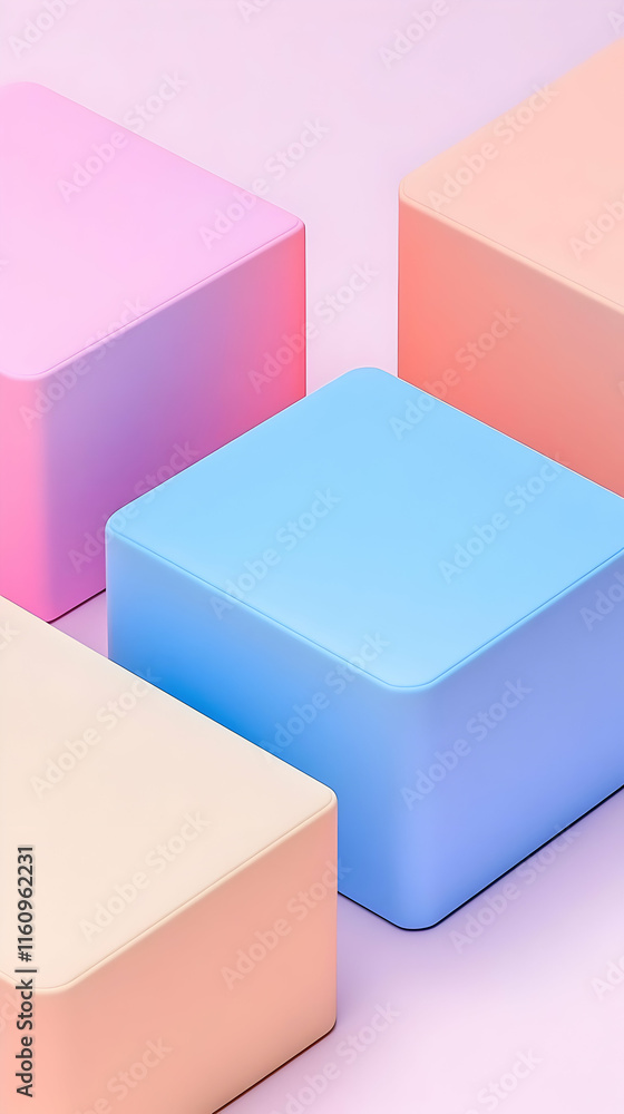 Pastel Cube 3D Abstract Background Pastel Cube 3D Abstract Background