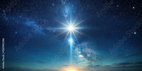 Wallpaper Mural A luminous celestial beacon shines through a tapestry of stars, illuminating the dark expanse of the night sky. Torontodigital.ca