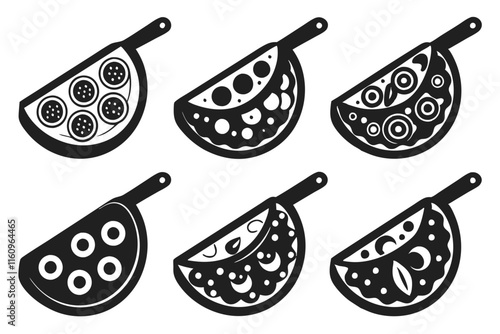 set of Omelette food  vector illustration