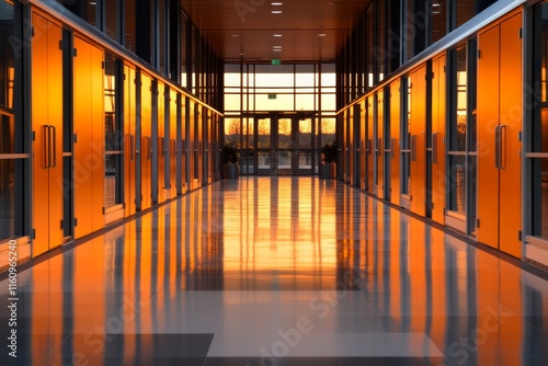A hallway with doors that appear to recede infinitely, with each one leading to a different reality