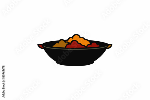 Stir fry food  vector illustration