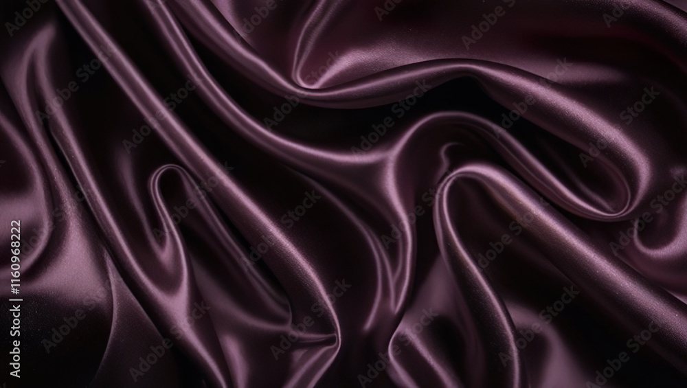 Obraz premium Elegant and luxurious purple silk satin velvet fabric, soft flowing wave flow.