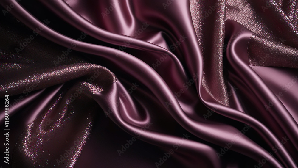 Obraz premium Elegant and luxurious purple silk satin velvet fabric, soft flowing wave flow.