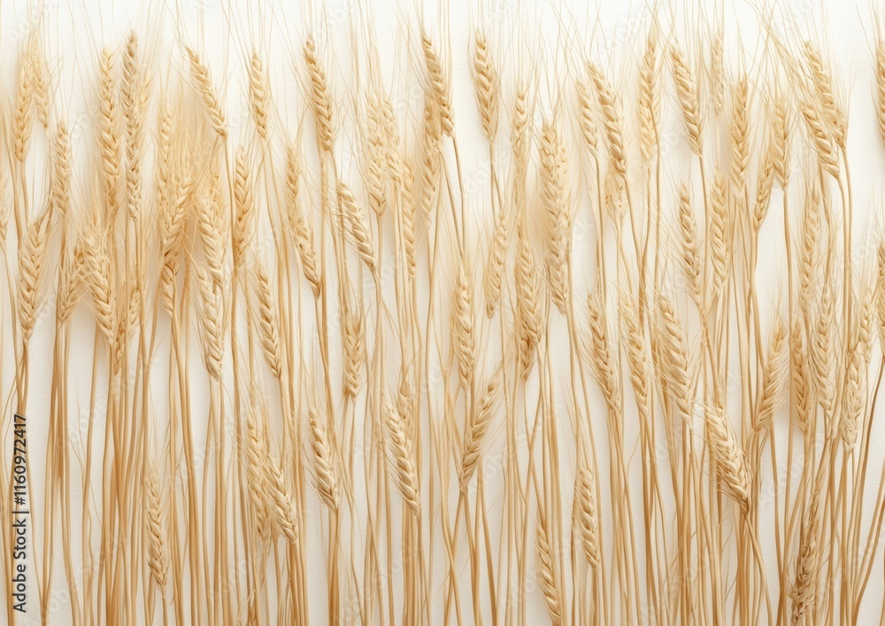 Golden Wheat Stalks on a Light Background for Agricultural Themes Golden Wheat Stalks on a Light Background for Agricultural Themes